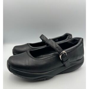 MBT Tunisha Mary Jane Shoes Sz 7 Black Leather Rocker Bottom Toner Walk Platform
